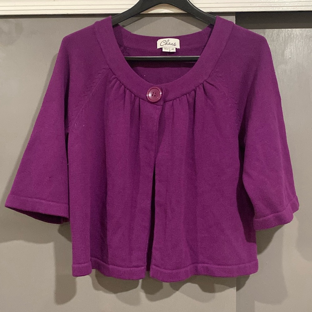 Chaus purple peplum sweater size M
